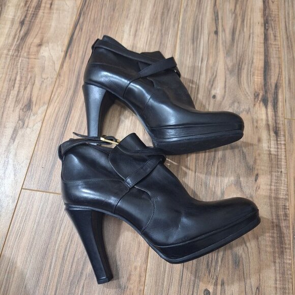 Maz Mara black Leather Buckle High Heel Booties EU 39/US 8 - Picture 6 of 6